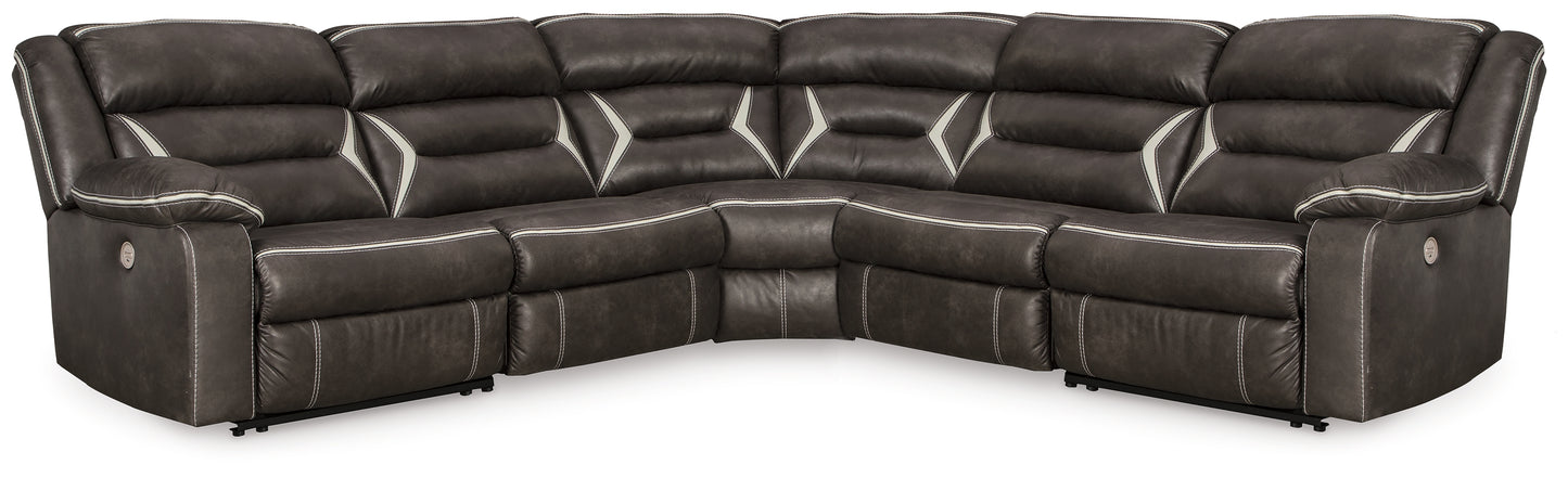 Cape Furniture Outlet - Ashley Furniture - Kincord Sectional - 5-Piece Power Reclining Sectional / Midnight - 13104S6
