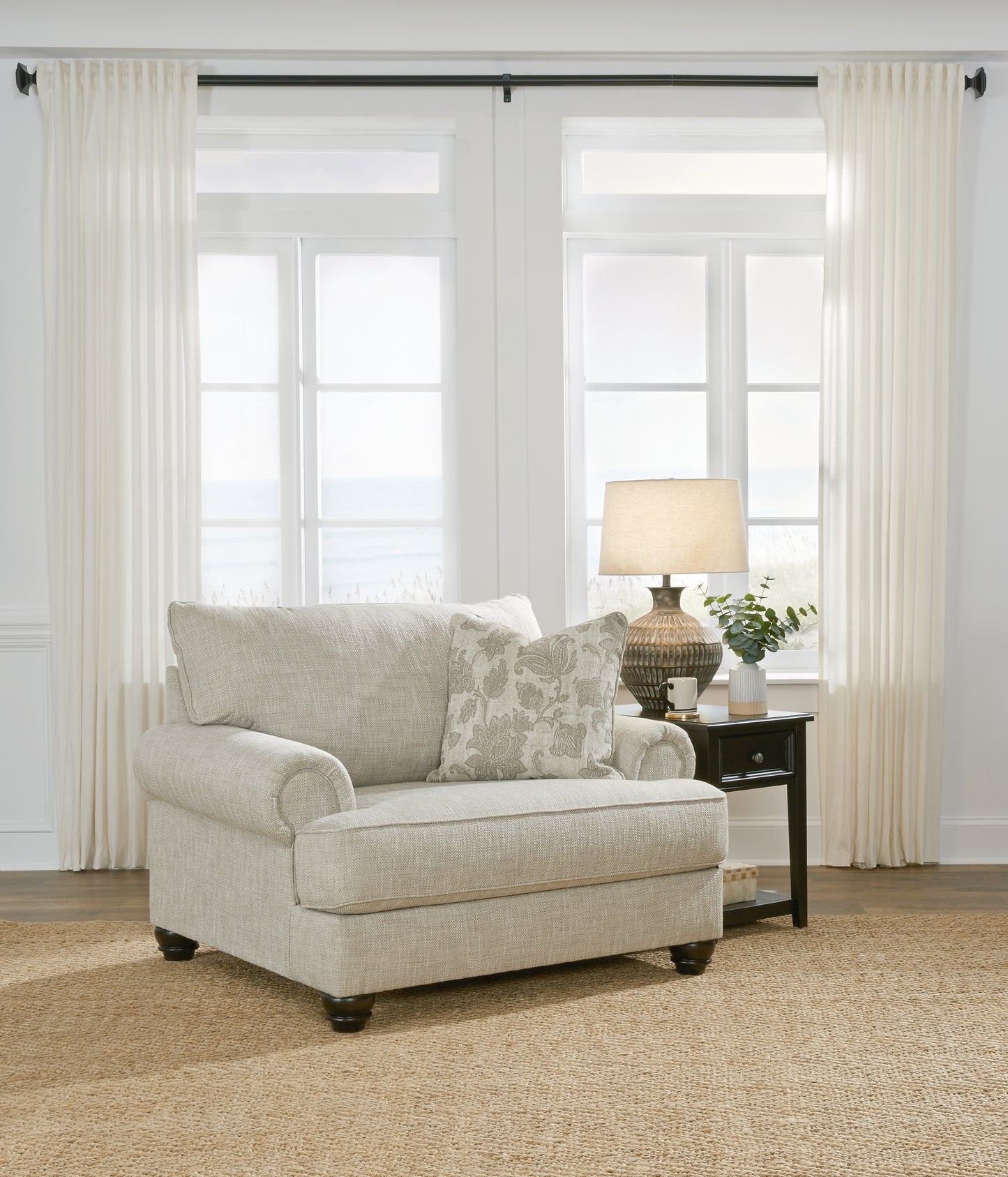 Cape Furniture Outlet - Ashley Furniture - Asanti Living Room - Chair and a Half / Fog - 1320123
