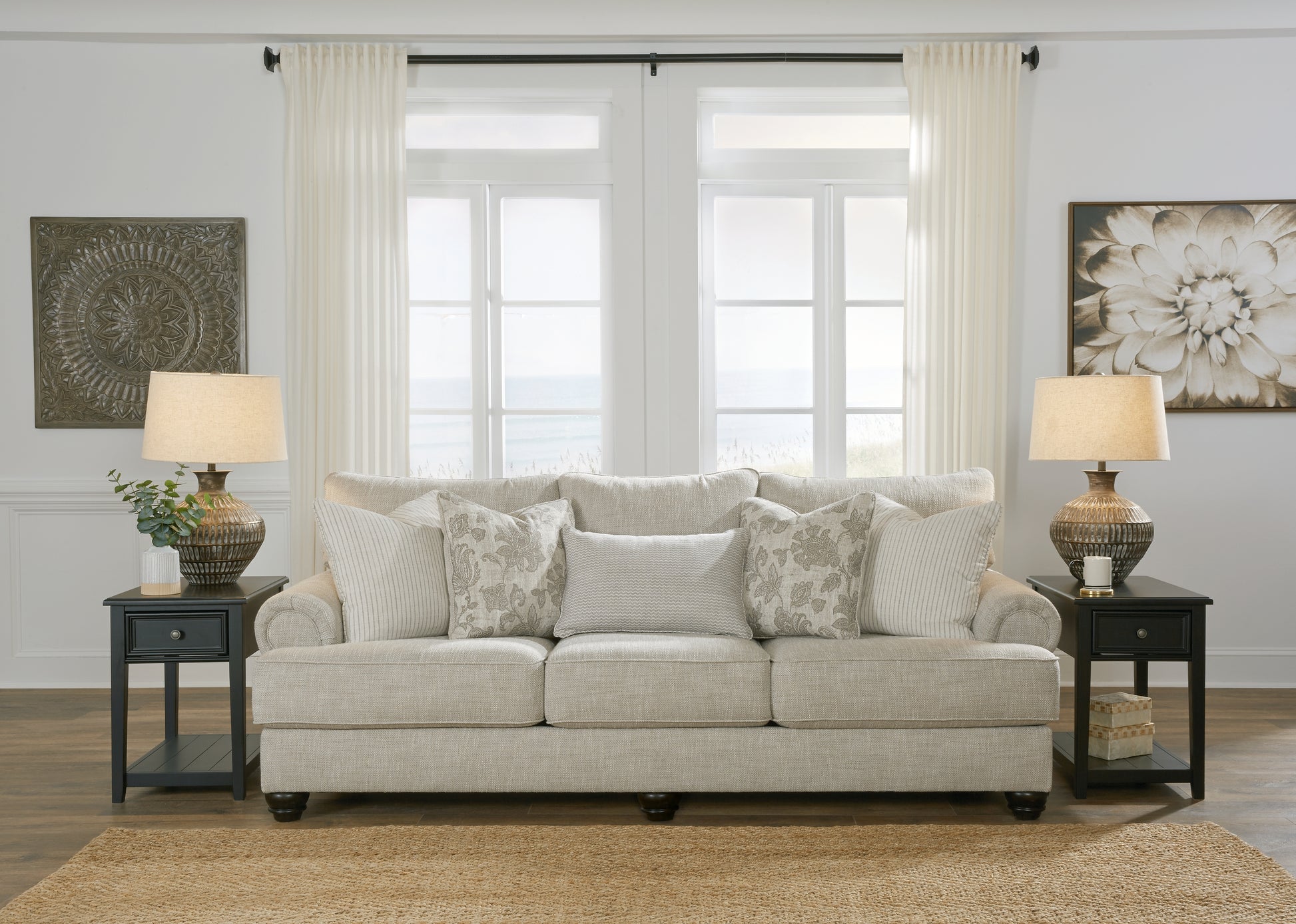 Cape Furniture Outlet - Ashley Furniture - Asanti Living Room - Ottoman / Fog - 1320114