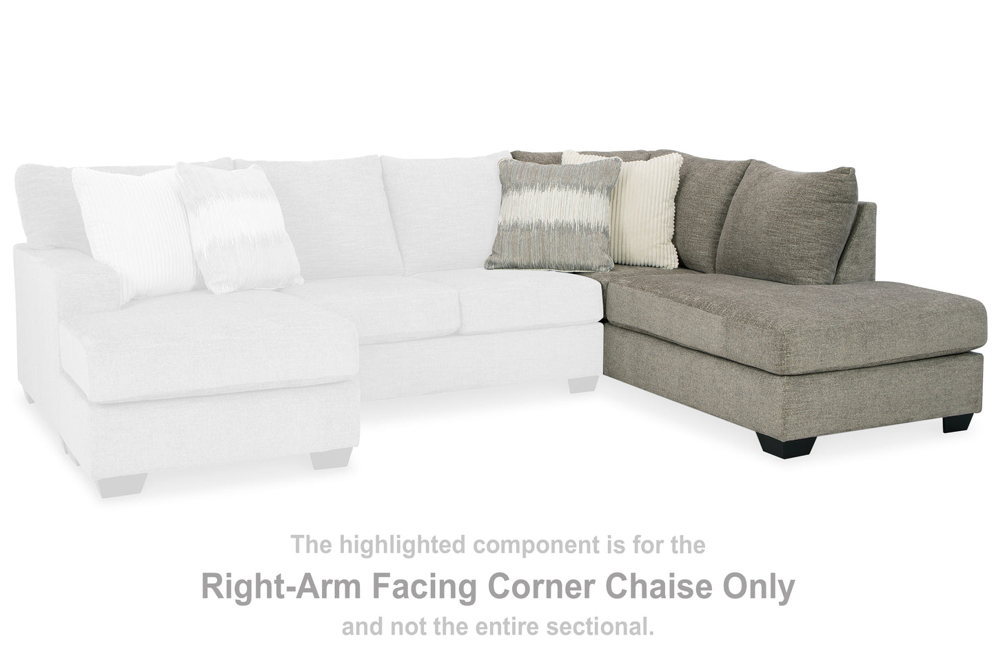 Cape Furniture Outlet - Ashley Furniture - Creswell Sectional - RAF Corner Chaise / Stone - 1530517