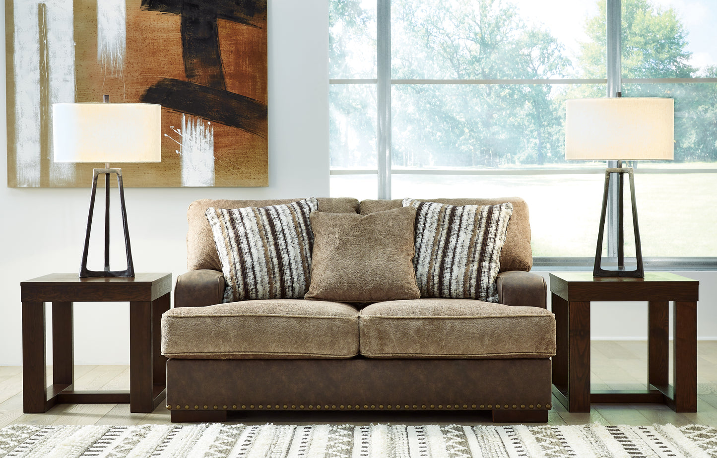 Cape Furniture Outlet - Ashley Furniture - Alesbury Living Room - Loveseat / Chocolate - 1870435