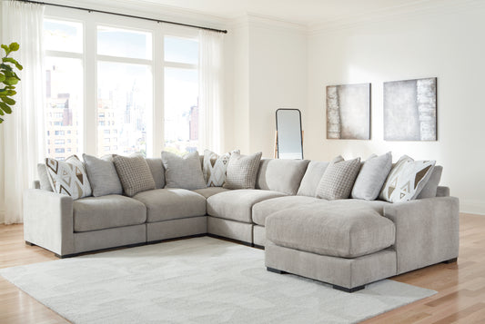 Cape Furniture Outlet - Ashley Furniture - Aslan Court Sectional - RAF 6-Piece Sectional with Chaise / Flax - 20305S8