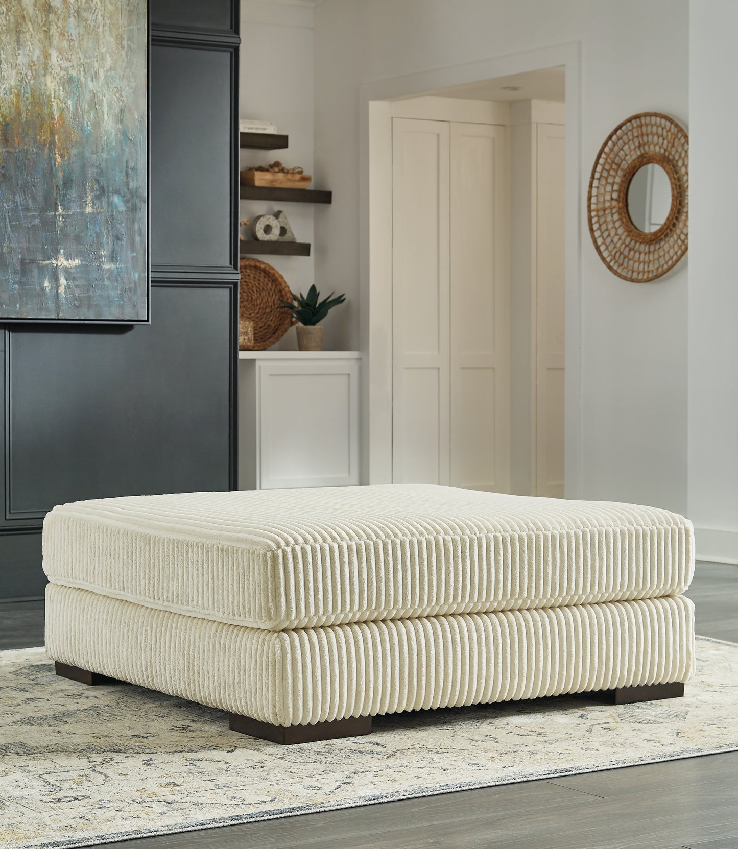 Cape Furniture Outlet - Ashley Furniture - Lindyn Living Room - Oversized Accent Ottoman / Ivory - 2110408