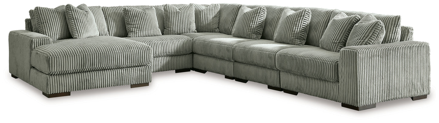 Cape Furniture Outlet - Ashley Furniture - Lindyn Sectional - RAF 6-Piece Sectional with Chaise / Fog - 21105S8