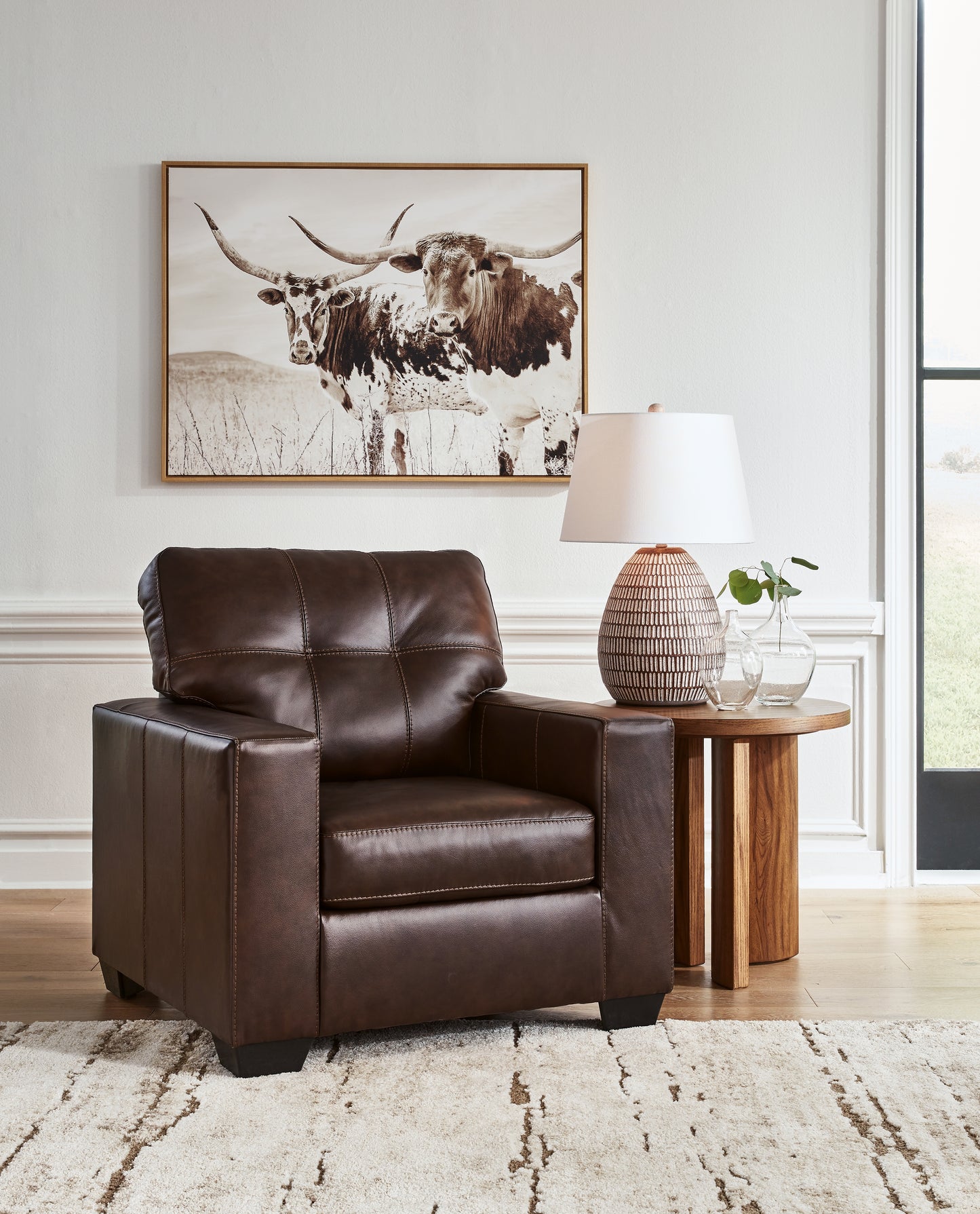 Cape Furniture Outlet - Ashley Furniture - Santorine Living Room - Chair / Dark Brown - 2170620