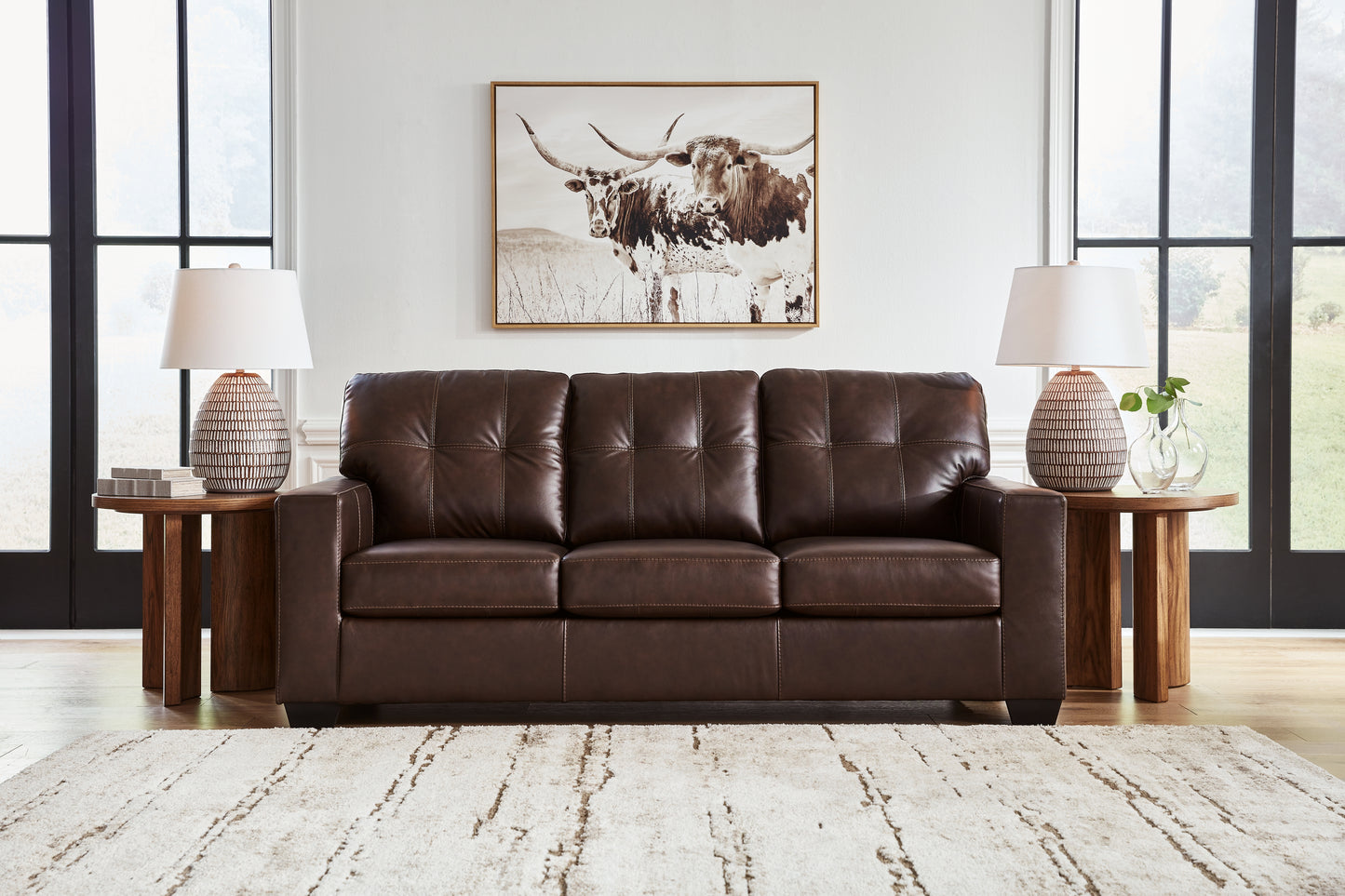 Cape Furniture Outlet - Ashley Furniture - Santorine Living Room - Sofa / Dark Brown - 2170638