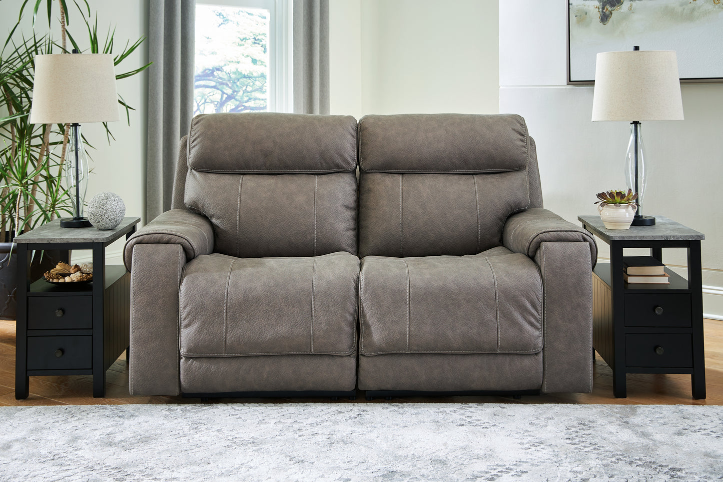 Cape Furniture Outlet - Ashley Furniture - Starbot Sectional - 2-Piece Power Reclining Sectional Loveseat / Fossil - 23501S1