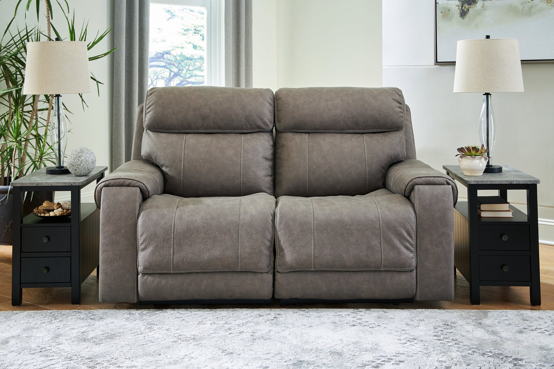 Cape Furniture Outlet - Ashley Furniture - Starbot Sectional - 2-Piece Power Reclining Sectional Loveseat / Fossil - 23501S1