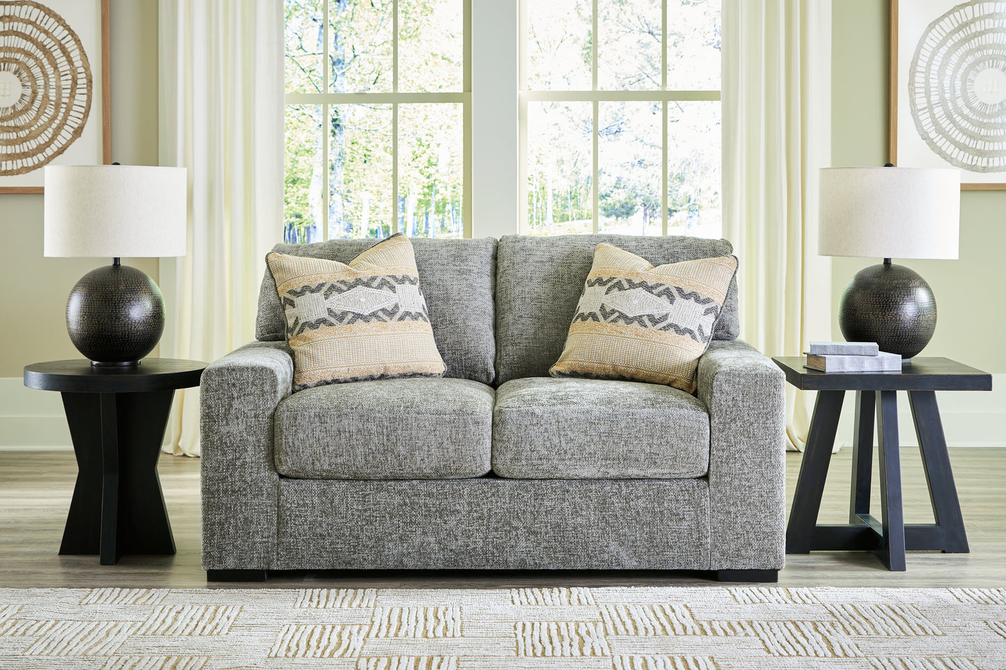 Cape Furniture Outlet - Ashley Furniture - Dunmor Living Room - Ottoman / Graphite - 2490414