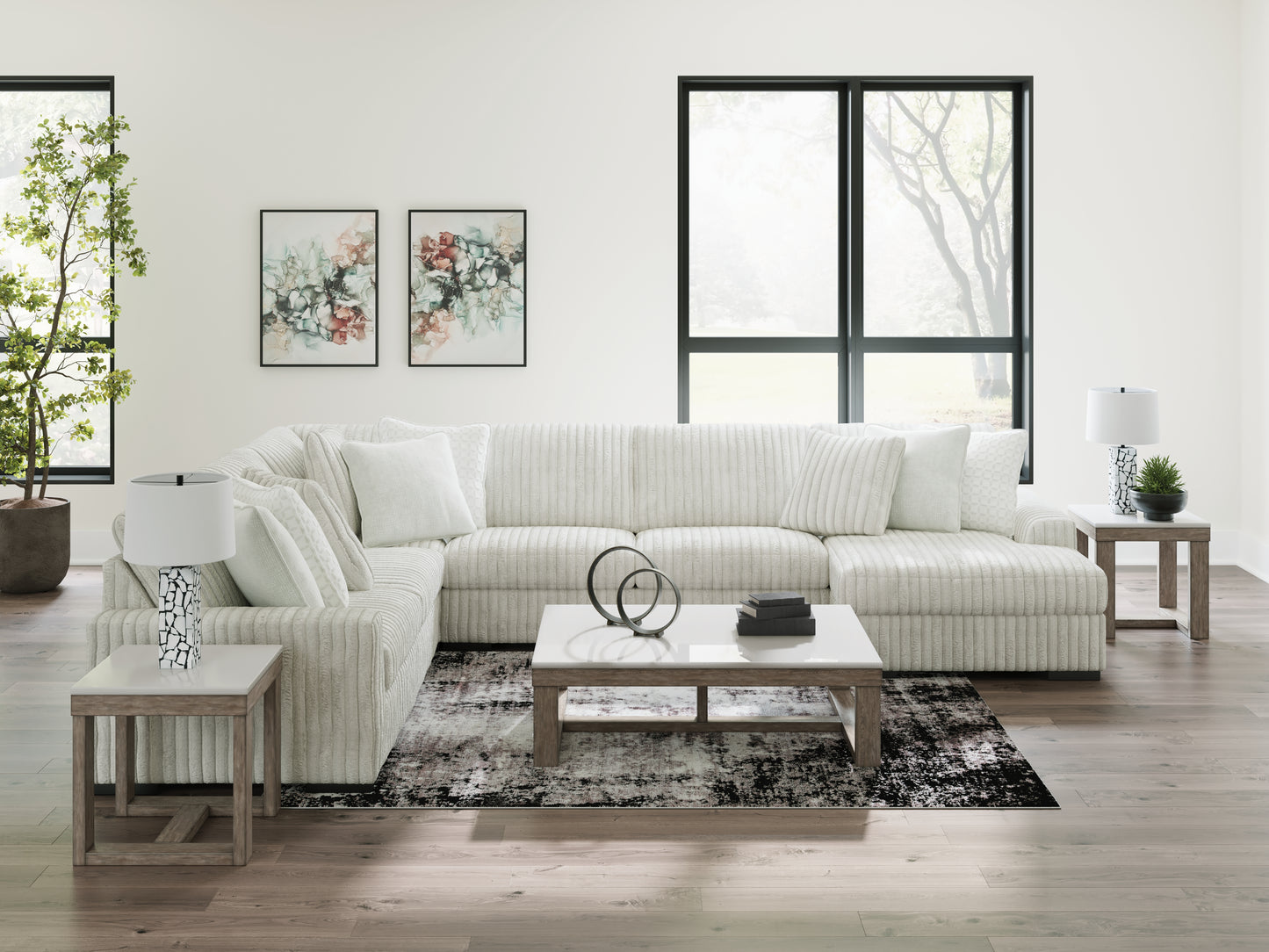 Cape Furniture Outlet - Ashley Furniture - Stupendous Sectional - LAF 5-Piece Sectional with Chaise / Alloy - 25903S9