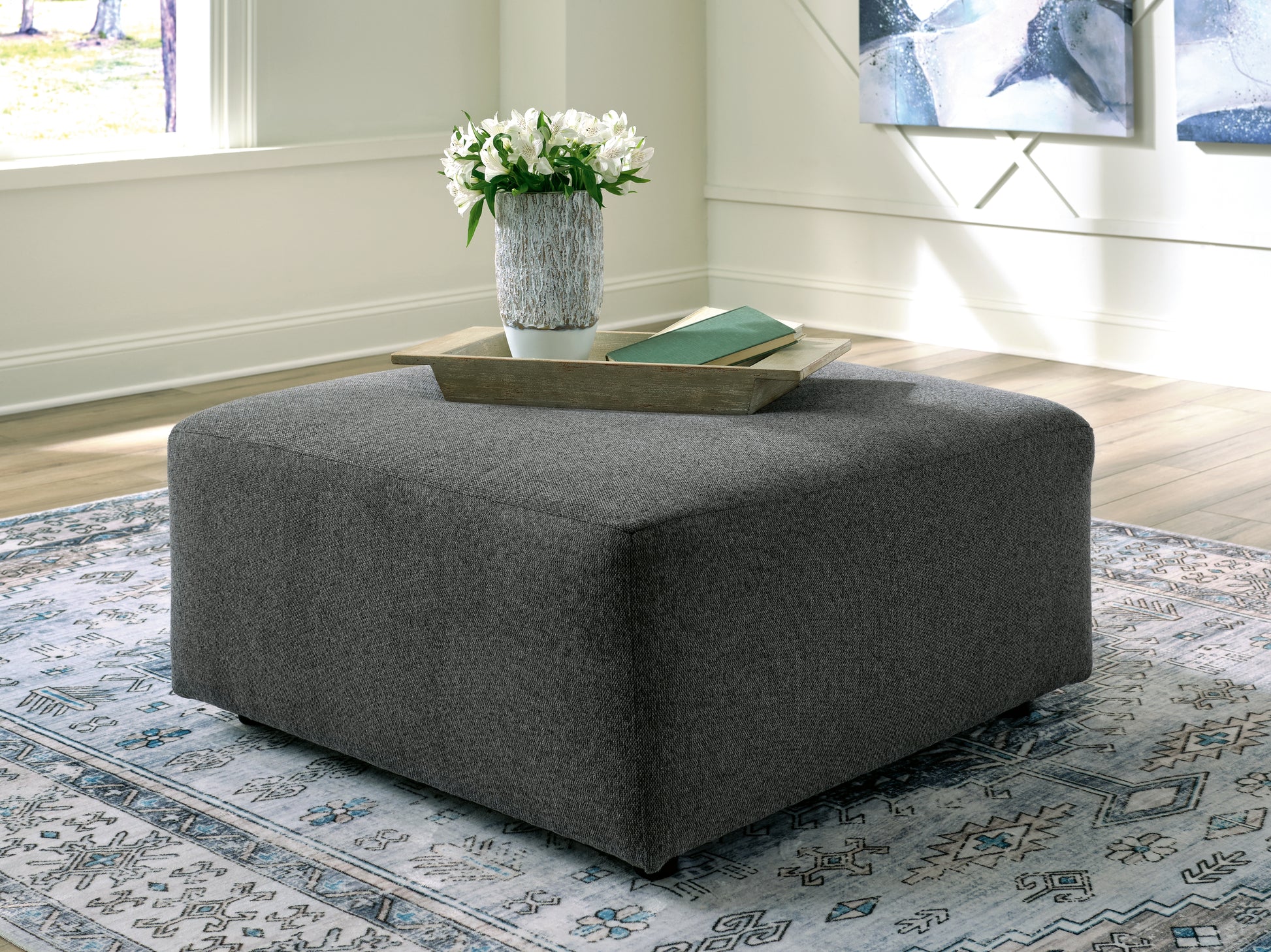 Cape Furniture Outlet - Ashley Furniture - Edenfield Living Room - Oversized Accent Ottoman / Linen - 2900408