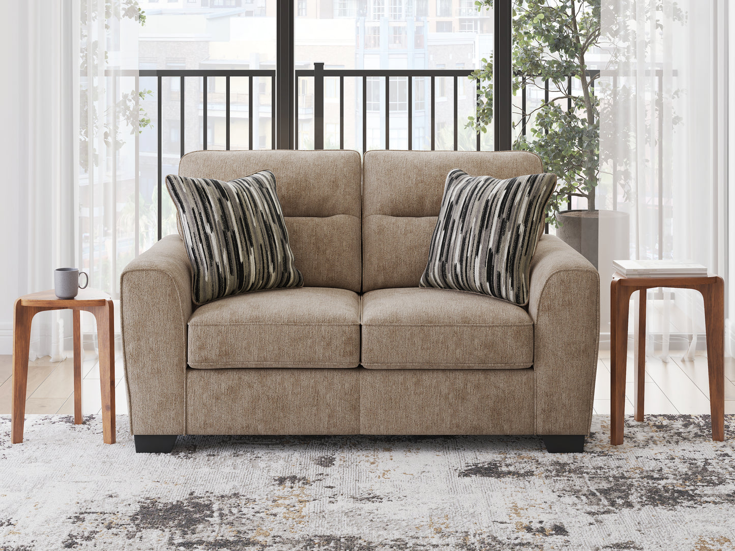 Cape Furniture Outlet - Ashley Furniture - Olten Living Room - Loveseat / Mocha - 3130435