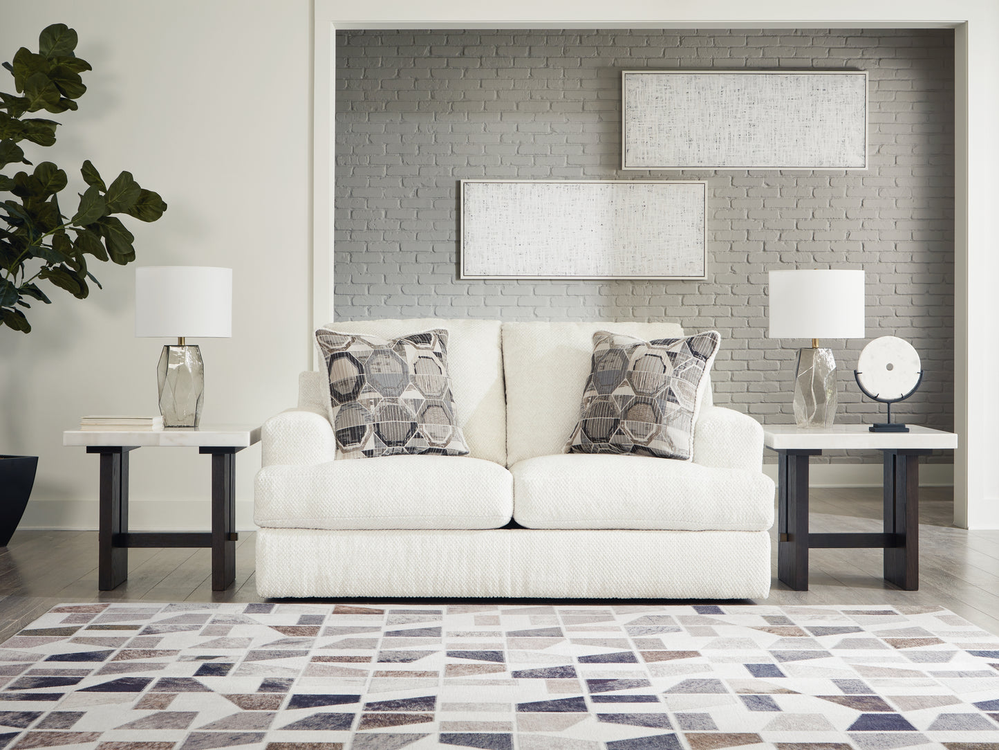 Cape Furniture Outlet - Ashley Furniture - Karinne Living Room - Loveseat / Linen - 3140335