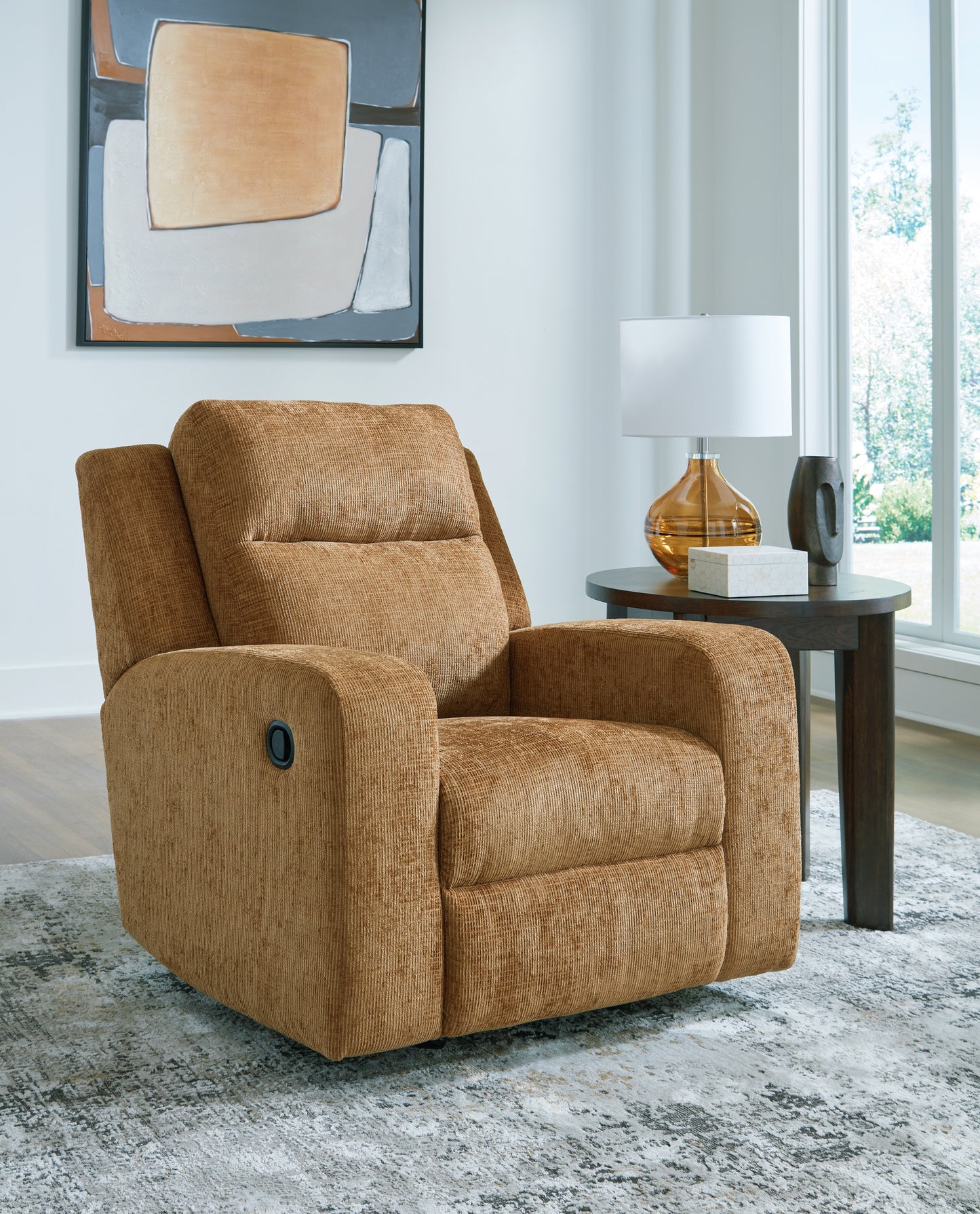 Cape Furniture Outlet - Ashley Furniture - Kanlow Living Room - DBL Rec Loveseat w/Console / Honey - 3860594