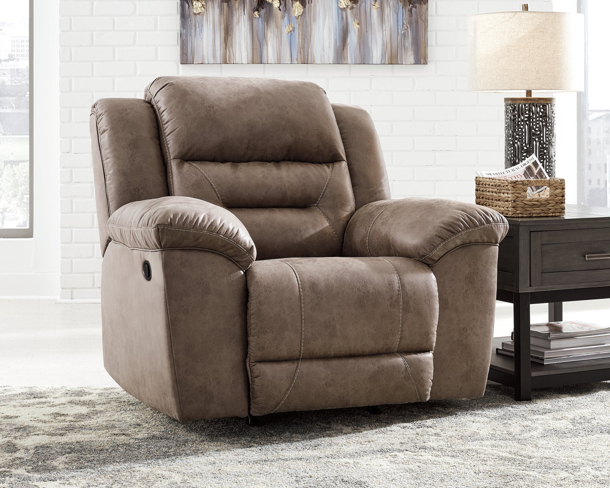 Cape Furniture Outlet - Ashley Furniture - Stoneland Living Room - Rocker Recliner / Chocolate - 3990425