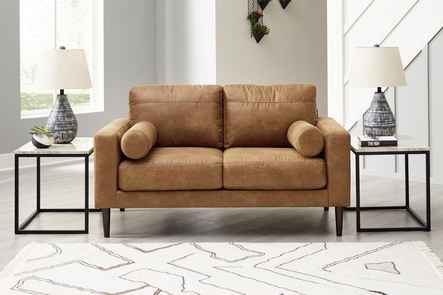 Cape Furniture Outlet - Ashley Furniture - Telora Living Room - Loveseat / Caramel - 4100235