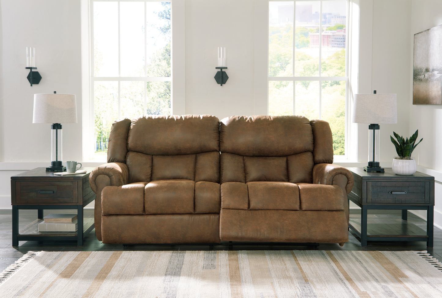 Cape Furniture Outlet - Ashley Furniture - Boothbay Living Room - 2 Seat Reclining Power Sofa / Auburn - 4470447