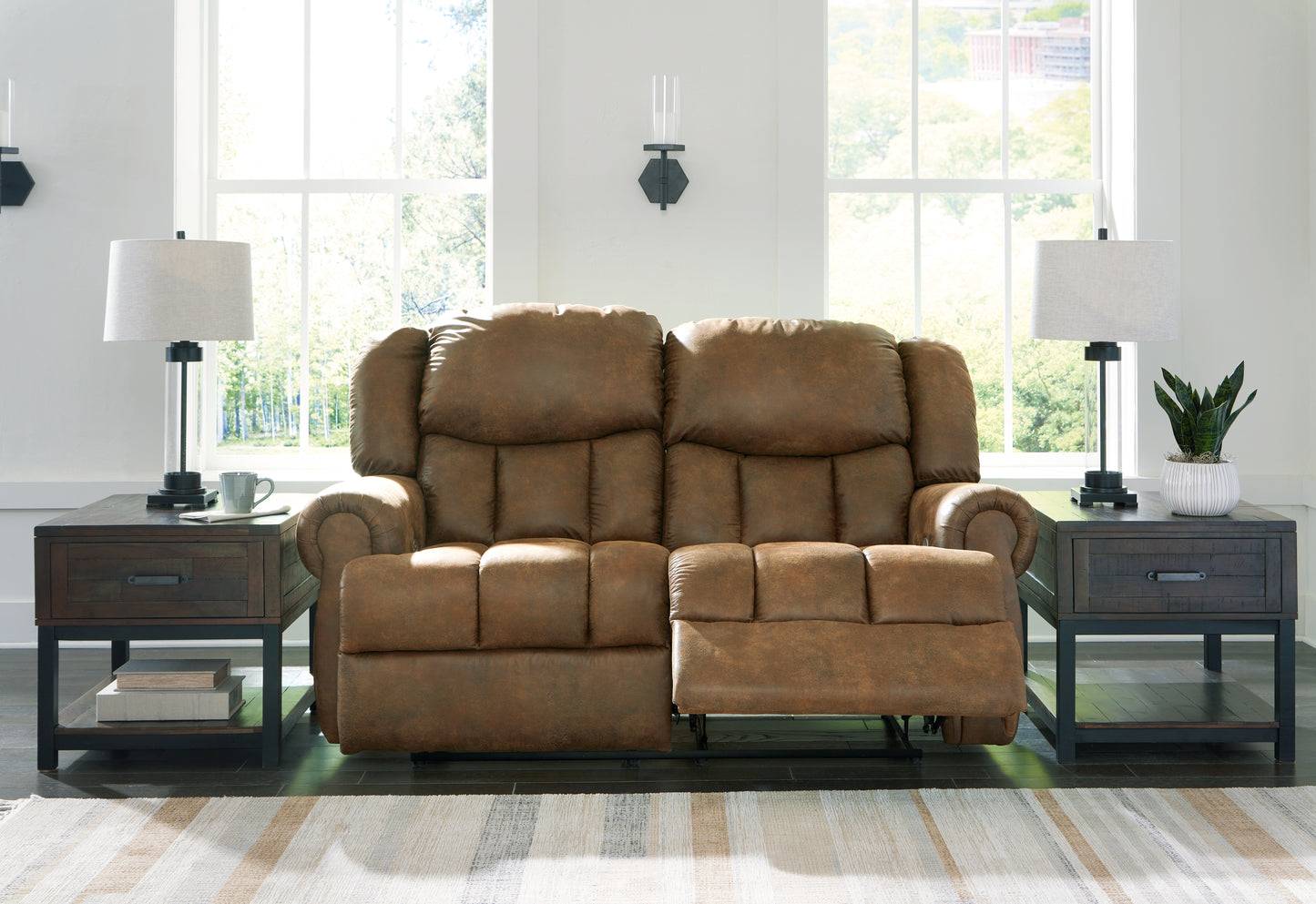 Cape Furniture Outlet - Ashley Furniture - Boothbay Living Room - 2 Seat Reclining Power Sofa / Auburn - 4470447