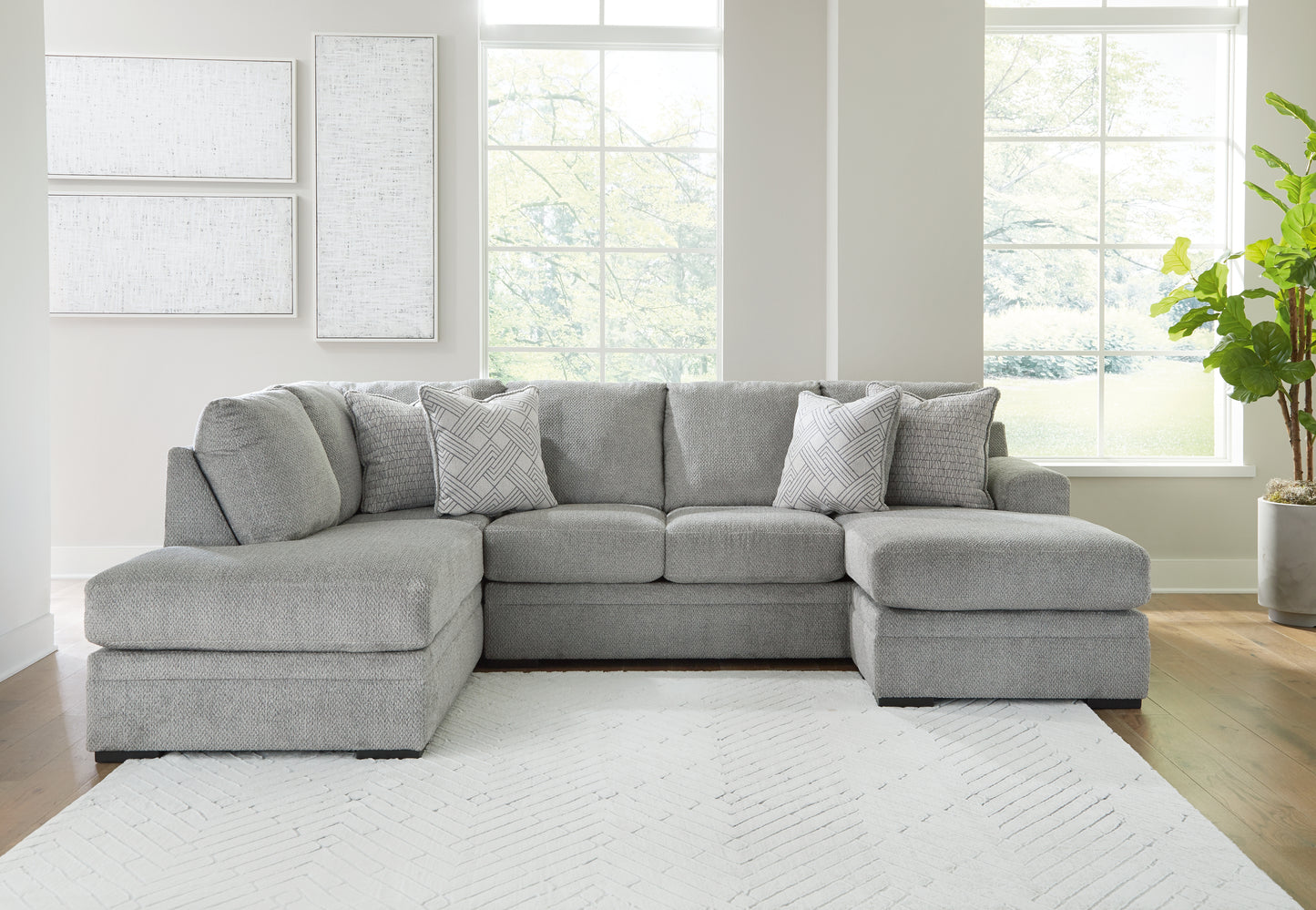 Cape Furniture Outlet - Ashley Furniture - Casselbury Sectional - LAF 2-Piece Sectional with Chaise / Cement - 52906S1