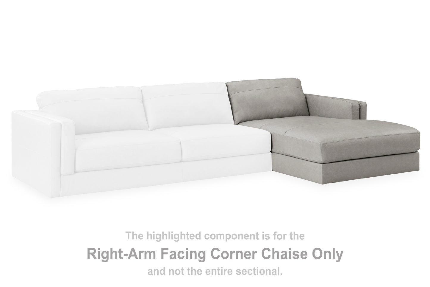 Cape Furniture Outlet - Ashley Furniture - Amiata Sectional - RAF Corner Chaise / Glacier - 5740417