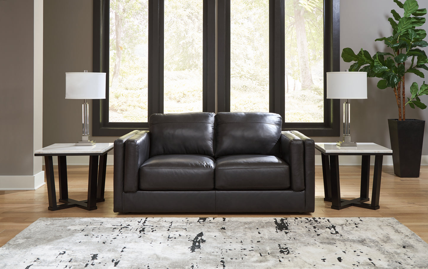 Cape Furniture Outlet - Ashley Furniture - Amiata Living Room - Loveseat / Onyx - 5740535