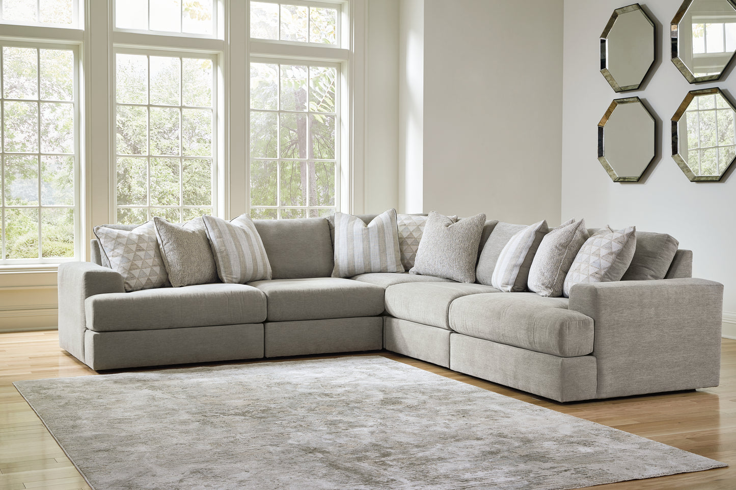 Cape Furniture Outlet - Ashley Furniture - Avaliyah Sectional - RAF 5-Piece Sectional / Ash - 58103S6
