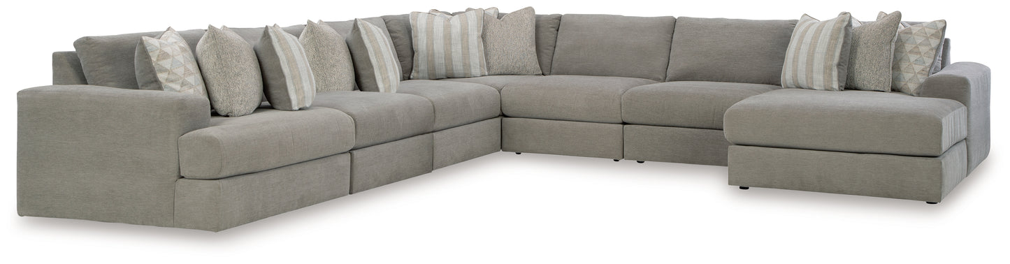 Cape Furniture Outlet - Ashley Furniture - Avaliyah Sectional - RAF 7-Piece Sectional with Chaise / Ash - 58103S10