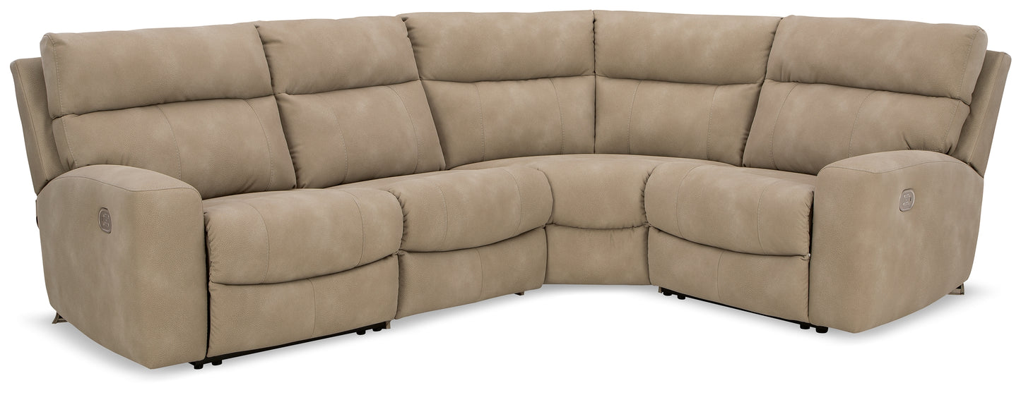 Cape Furniture Outlet - Ashley Furniture - Next-Gen DuraPella Sectional - 4-Piece Power Reclining Sectional / Sand - 61004S4