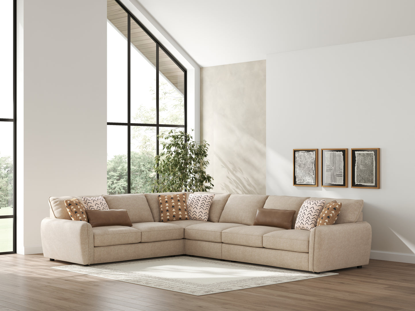 Cape Furniture Outlet - Ashley Furniture - Seyler Sectional - LAF 4-Piece Sectional / Sand - 61405S2