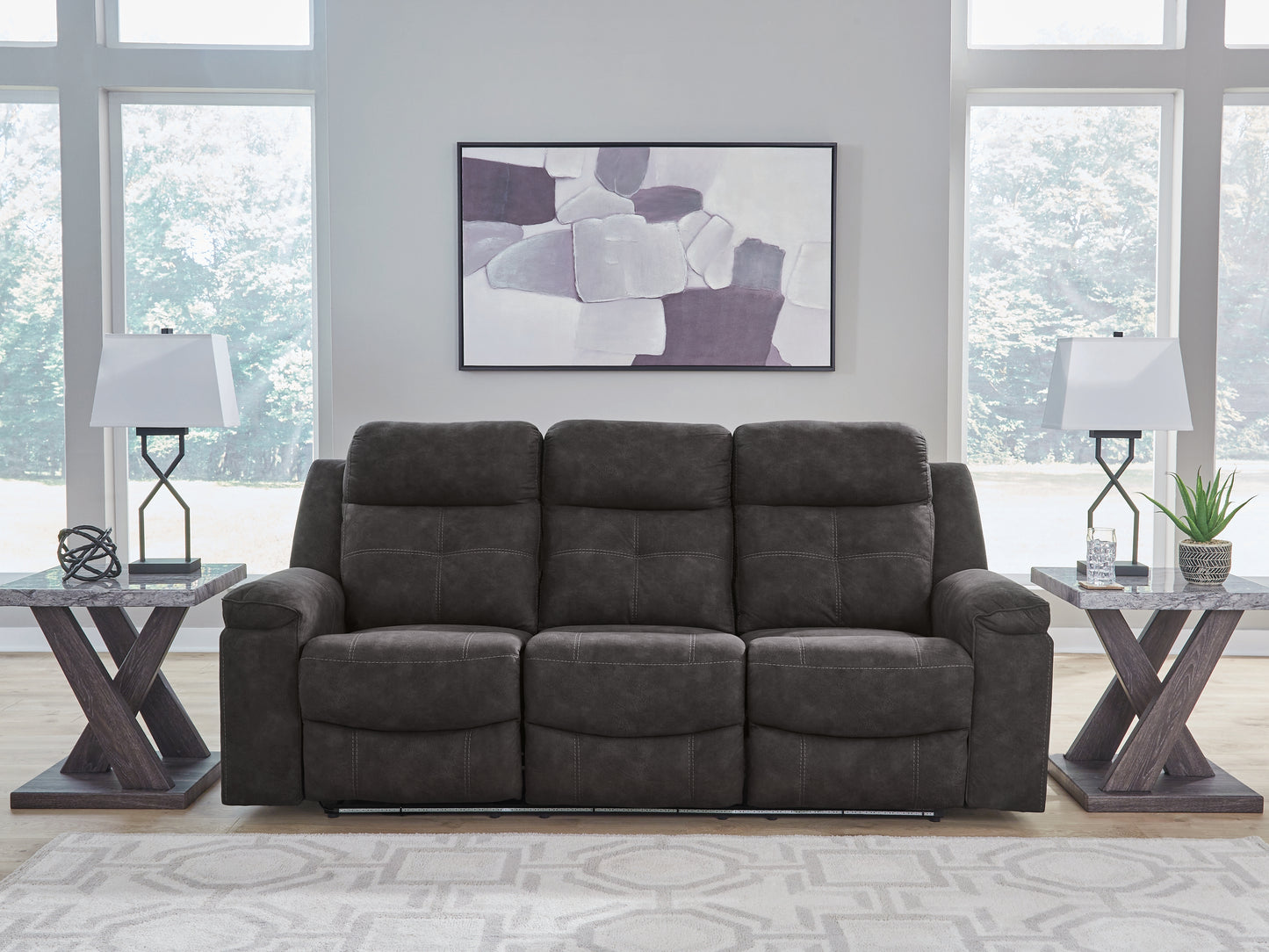Cape Furniture Outlet - Ashley Furniture - Brysonview Living Room - Reclining Sofa / Charcoal - 6360588