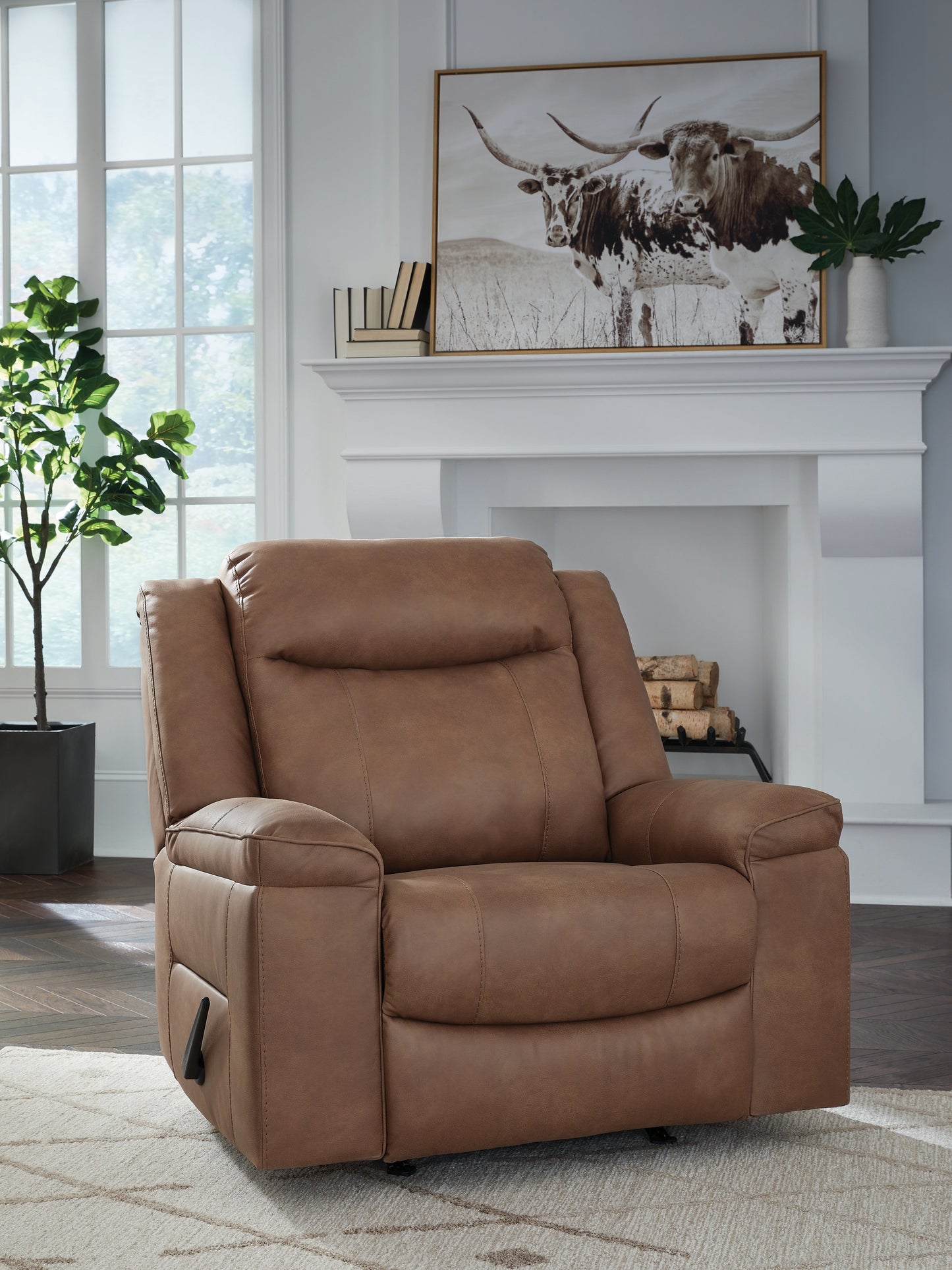 Cape Furniture Outlet - Ashley Furniture - Status Check Living Room - Rocker Recliner / Caramel - PC6530825