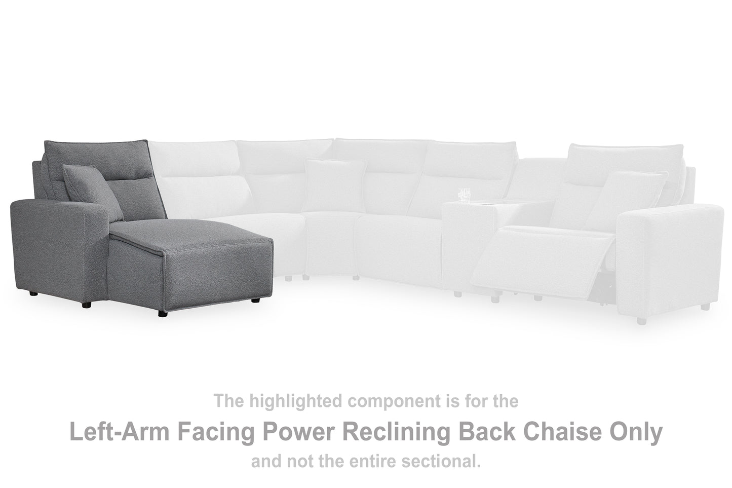 Cape Furniture Outlet - Ashley Furniture - ModMax II Sectional - LAF Press Back Power Chaise / Salt and Pepper - 6590679