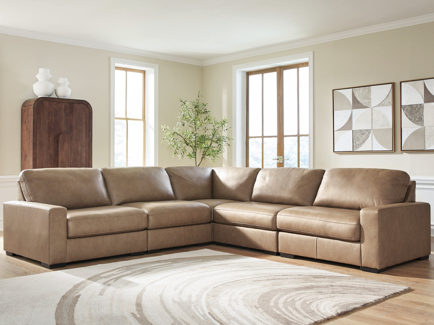 Cape Furniture Outlet - Ashley Furniture - Veronella Sectional - RAF 5-Piece Sectional / Sahara - 76106S17