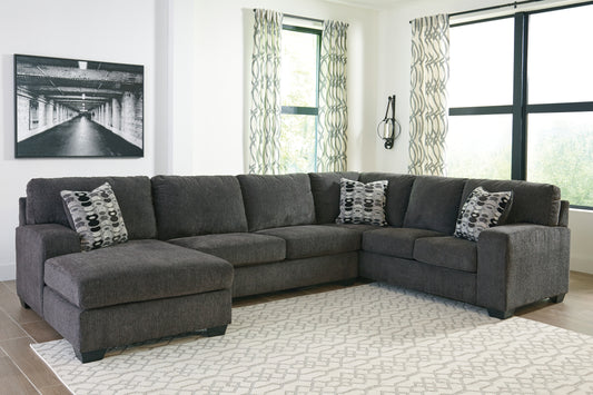Cape Furniture Outlet - Ashley Furniture - Ballinasloe Sectional - RAF 3-Piece Sectional with Chaise / Smoke - 80703S1