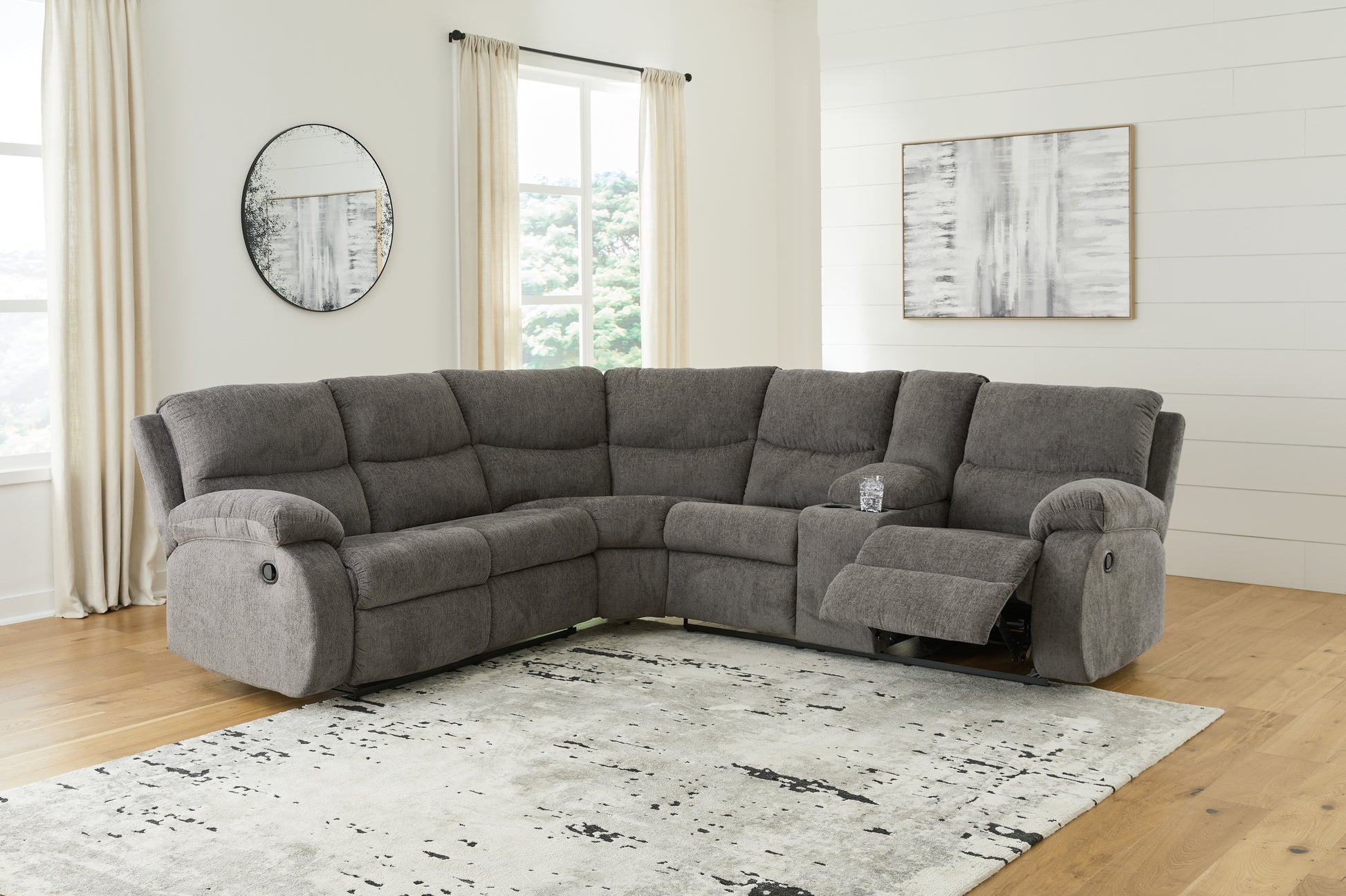 Cape Furniture Outlet - Ashley Furniture - Museum Sectional - 2-Piece Reclining Sectional / Pewter - 81807S1