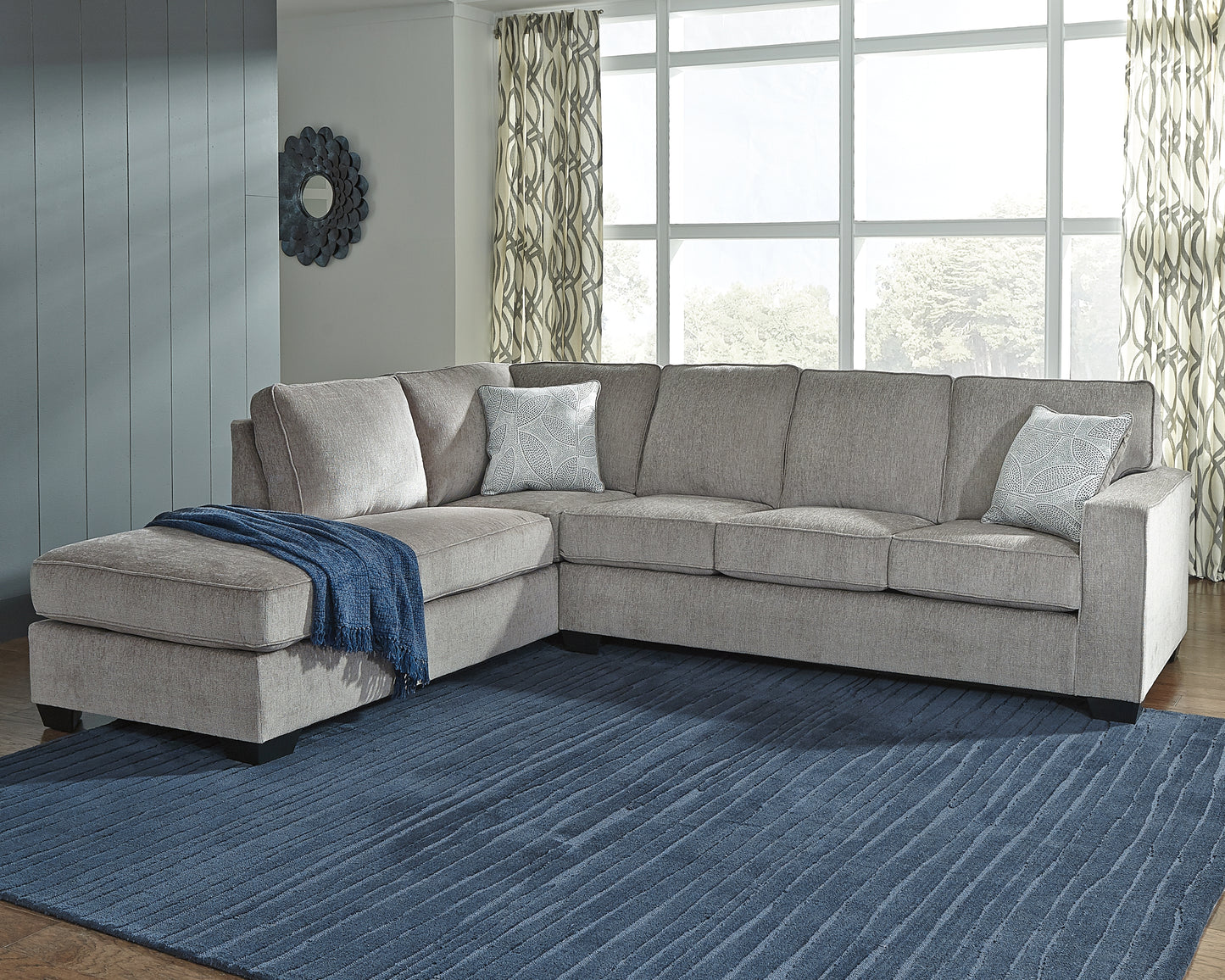 Cape Furniture Outlet - Ashley Furniture - Altari Sectional - RAF 2-Piece Sectional with Chaise / Alloy - 87214S1