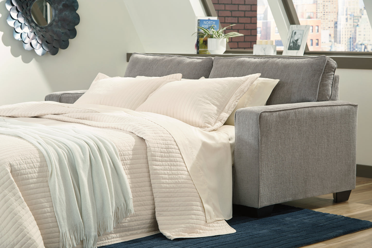Cape Furniture Outlet - Ashley Furniture - Altari Living Room - Queen Sofa Sleeper / Alloy - 8721439