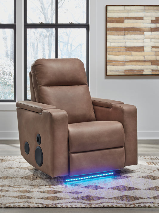 Cape Furniture Outlet - Ashley Furniture - Lorrenton Living Room - Glider PWR REC w/Audio System / Caramel - PC9022042A