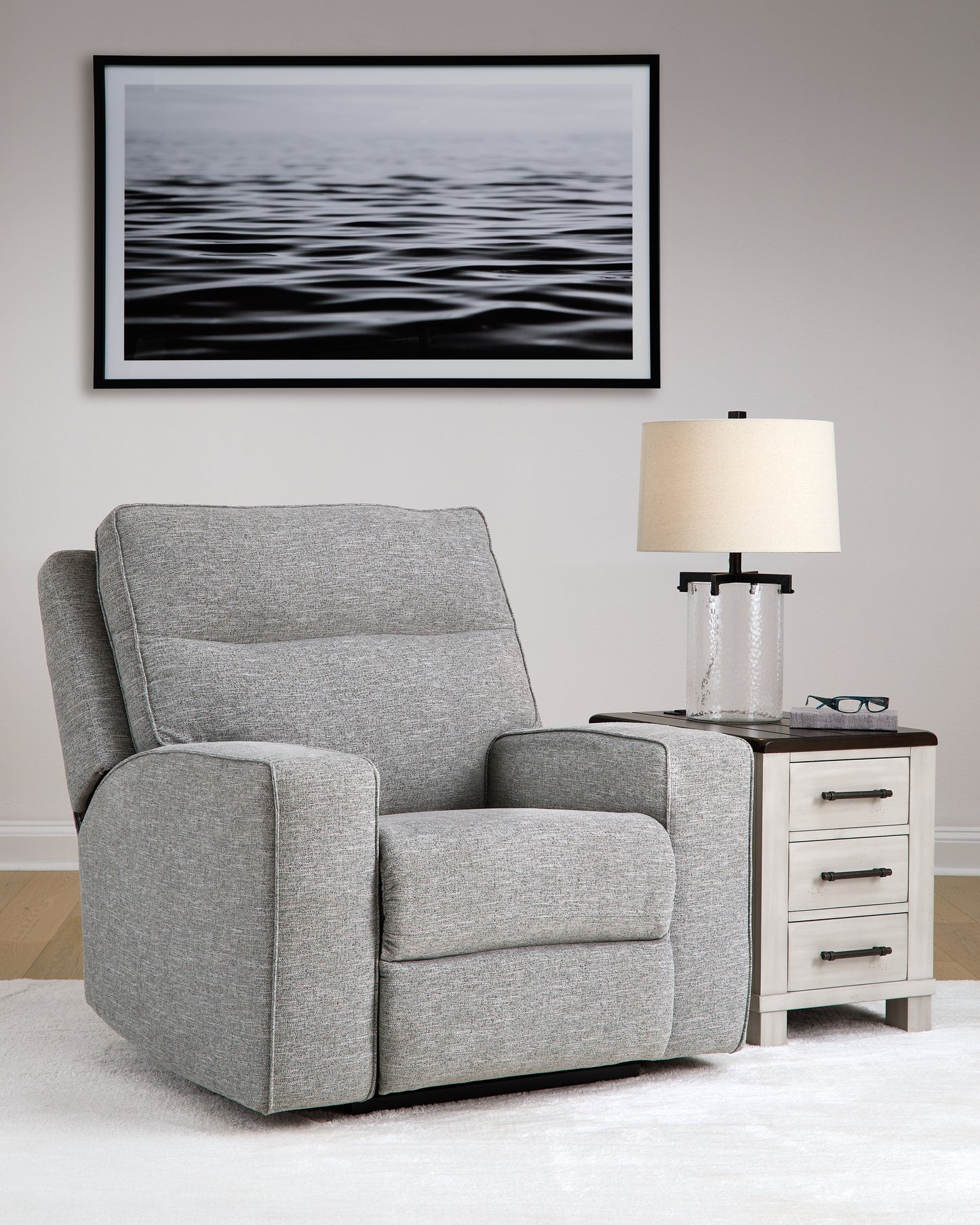 Cape Furniture Outlet - Ashley Furniture - Biscoe Living Room - PWR Recliner/ADJ Headrest / Pewter - 9050313