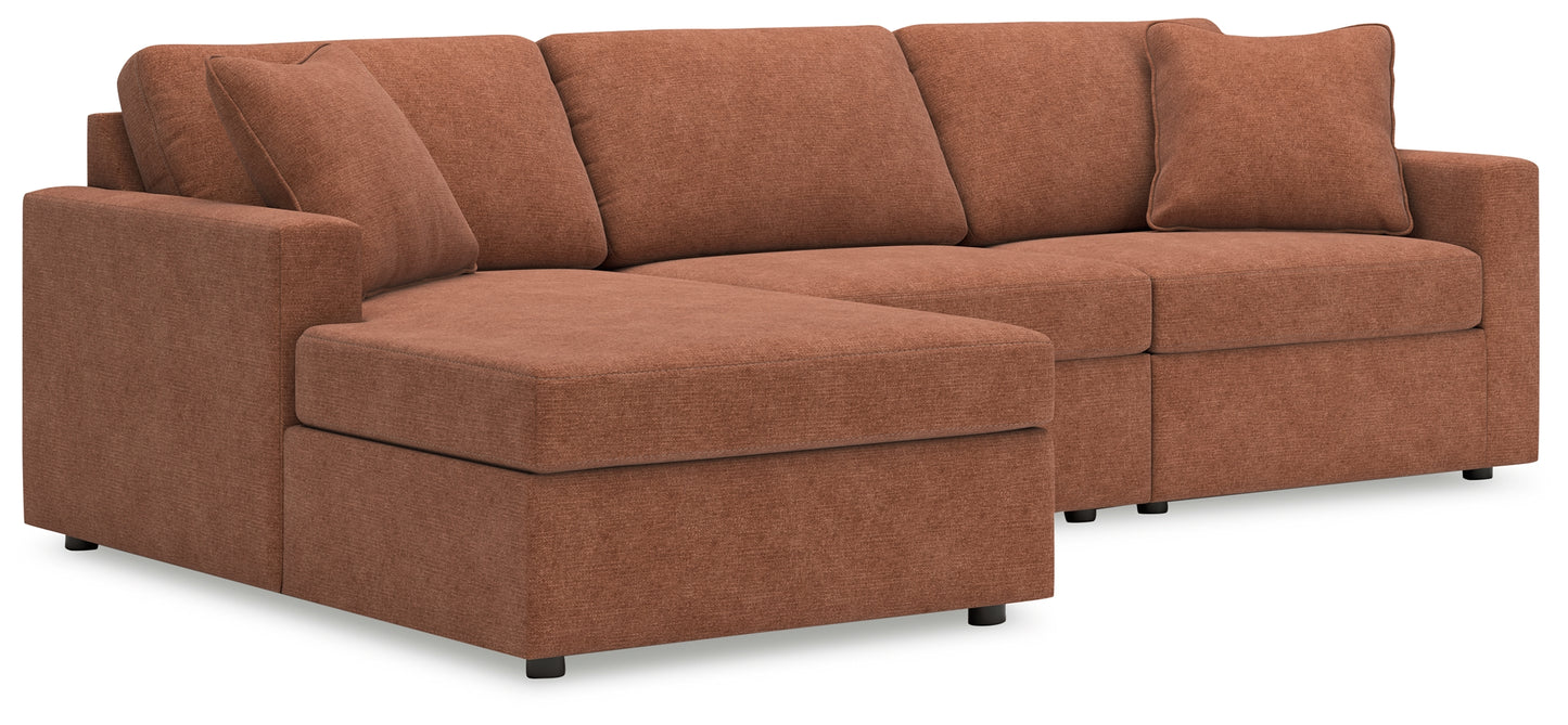 Cape Furniture Outlet - Ashley Furniture - Modmax Sectional - RAF 3-Piece Sectional with Chaise / Spice - 92102S17