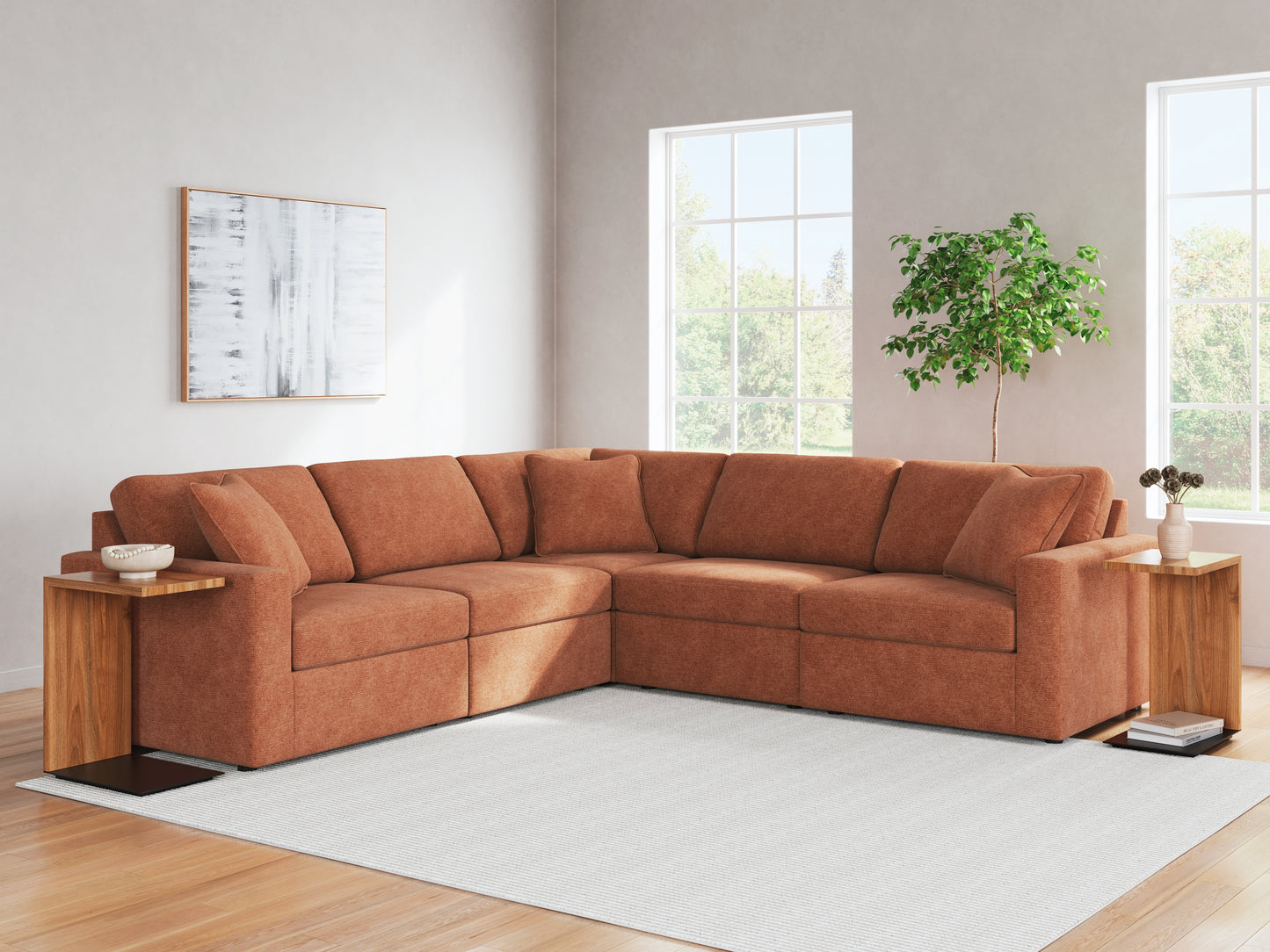 Cape Furniture Outlet - Ashley Furniture - Modmax Sectional - RAF 5-Piece Sectional / Spice - 92102S6