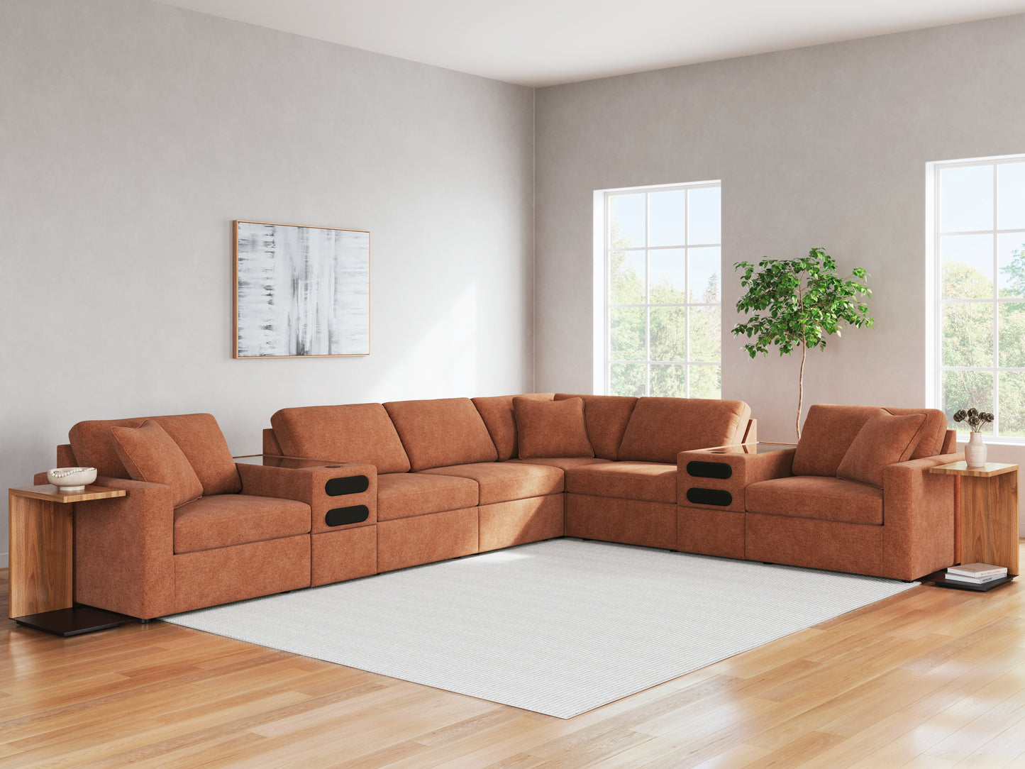 Cape Furniture Outlet - Ashley Furniture - Modmax Sectional - RAF 8-Piece Sectional / Spice - 92102S16