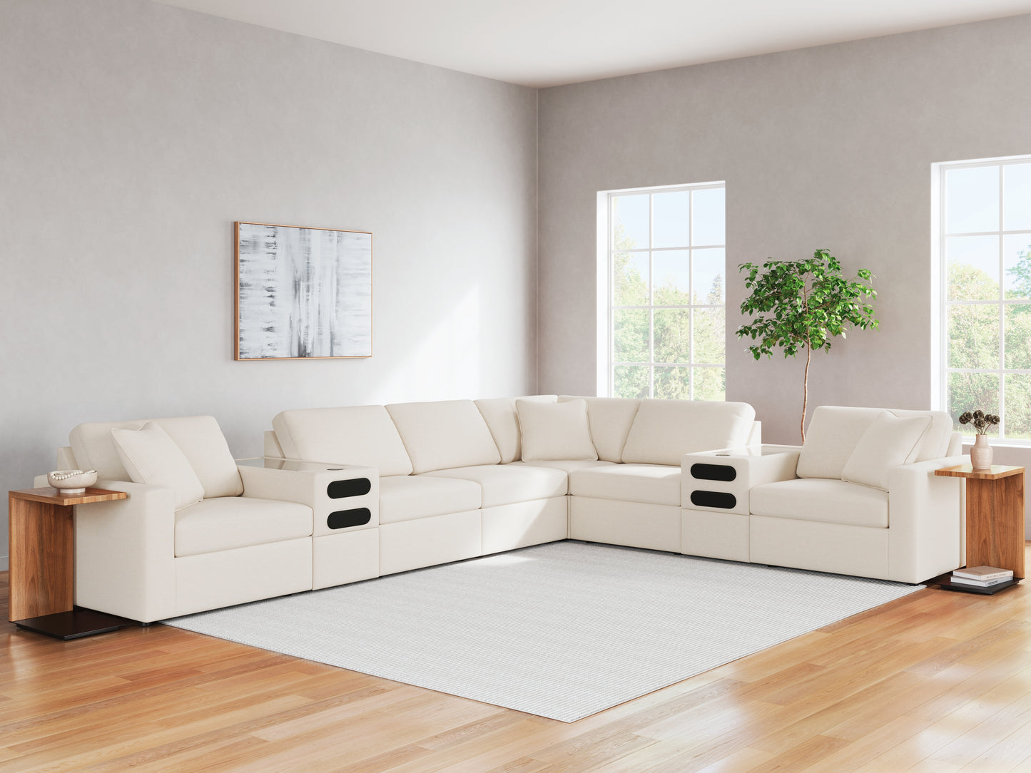 Cape Furniture Outlet - Ashley Furniture - Modmax Sectional - RAF 8-Piece Sectional / Oyster - 92103S16