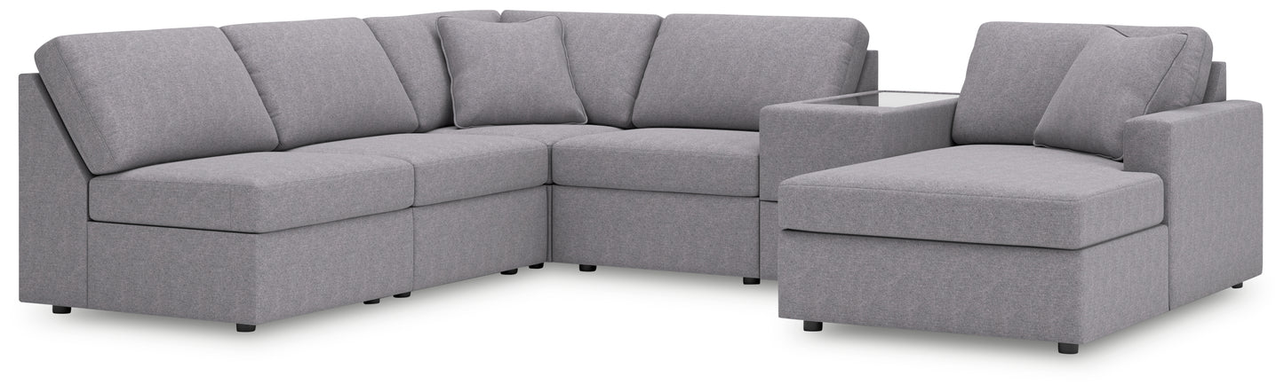 Cape Furniture Outlet - Ashley Furniture - Modmax Sectional - 6-Piece Sectional with Chaise and Storage Console / Granite - 92104S22