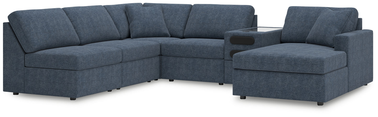 Cape Furniture Outlet - Ashley Furniture - Modmax Sectional - 6-Piece Sectional with Chaise and Audio Console / Ink - 92121S25