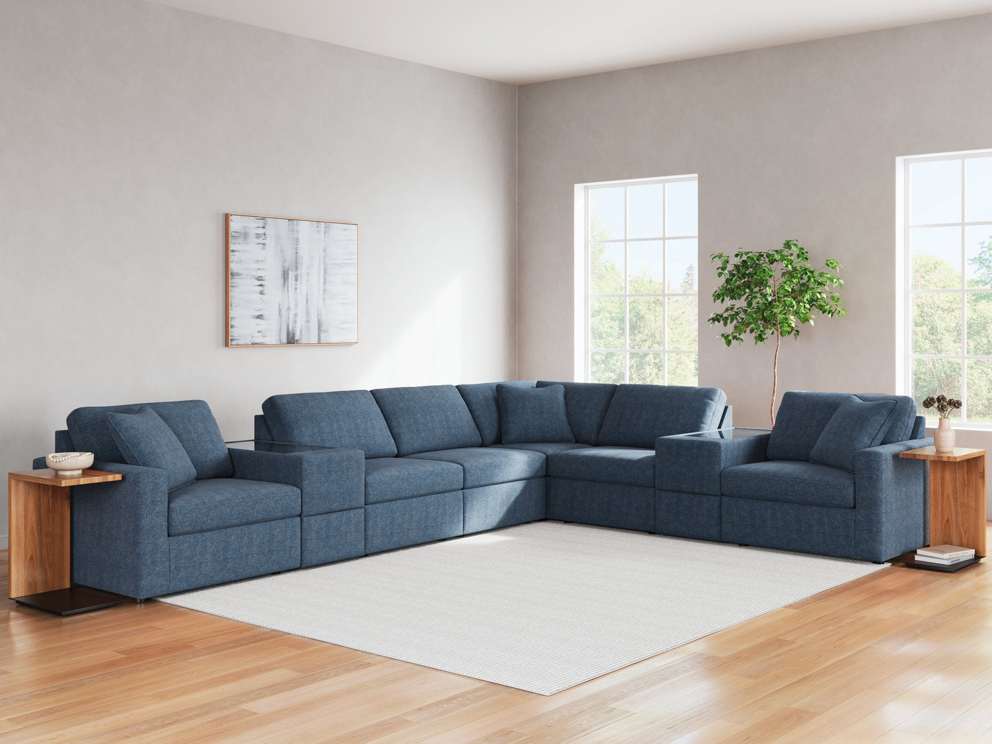 Cape Furniture Outlet - Ashley Furniture - Modmax Sectional - RAF 8-Piece Sectional / Ink - 92121S11
