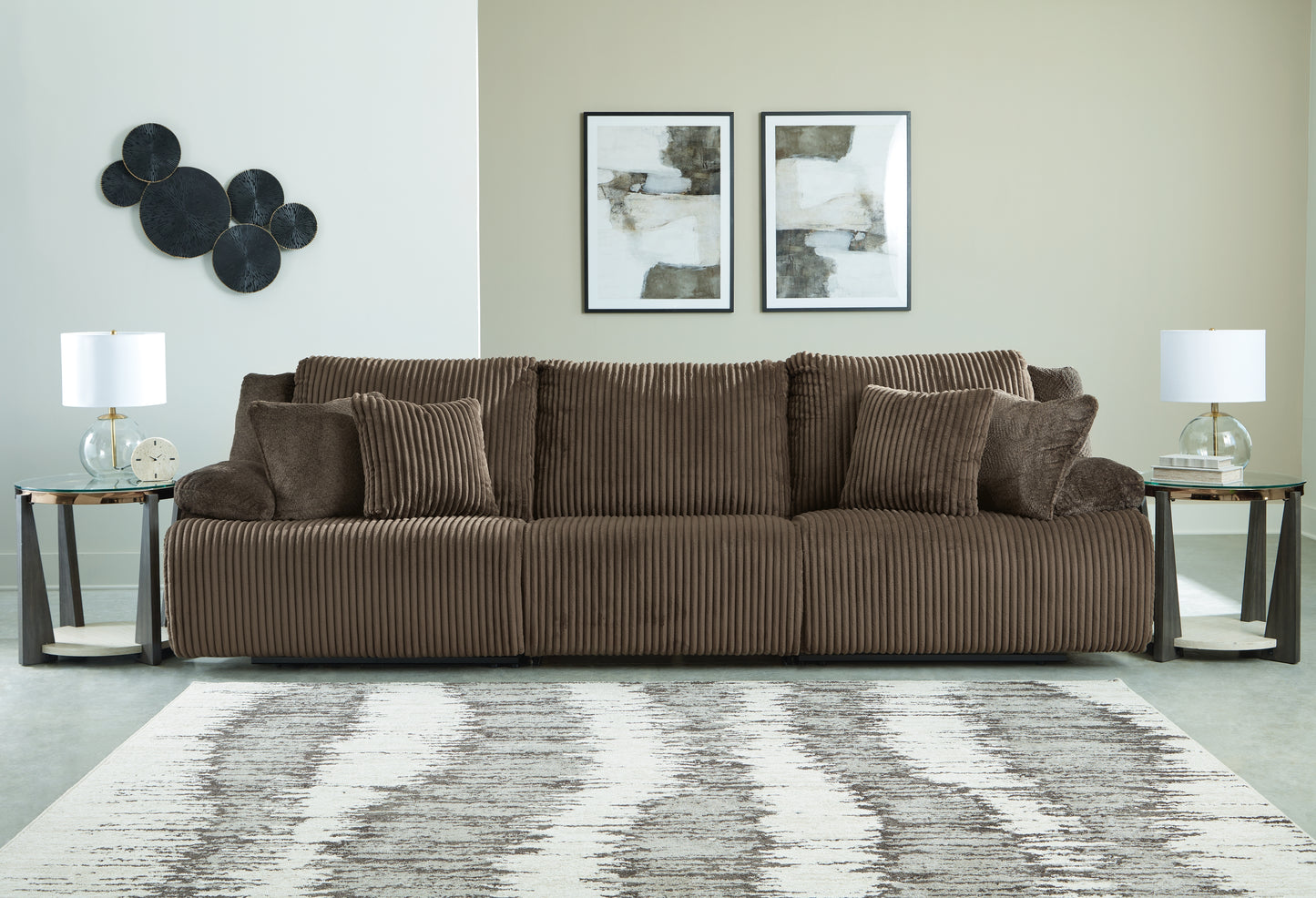 Cape Furniture Outlet - Ashley Furniture - Top Tier Sectional - 3-Piece Sectional Sofa / Chocolate - 92705S8