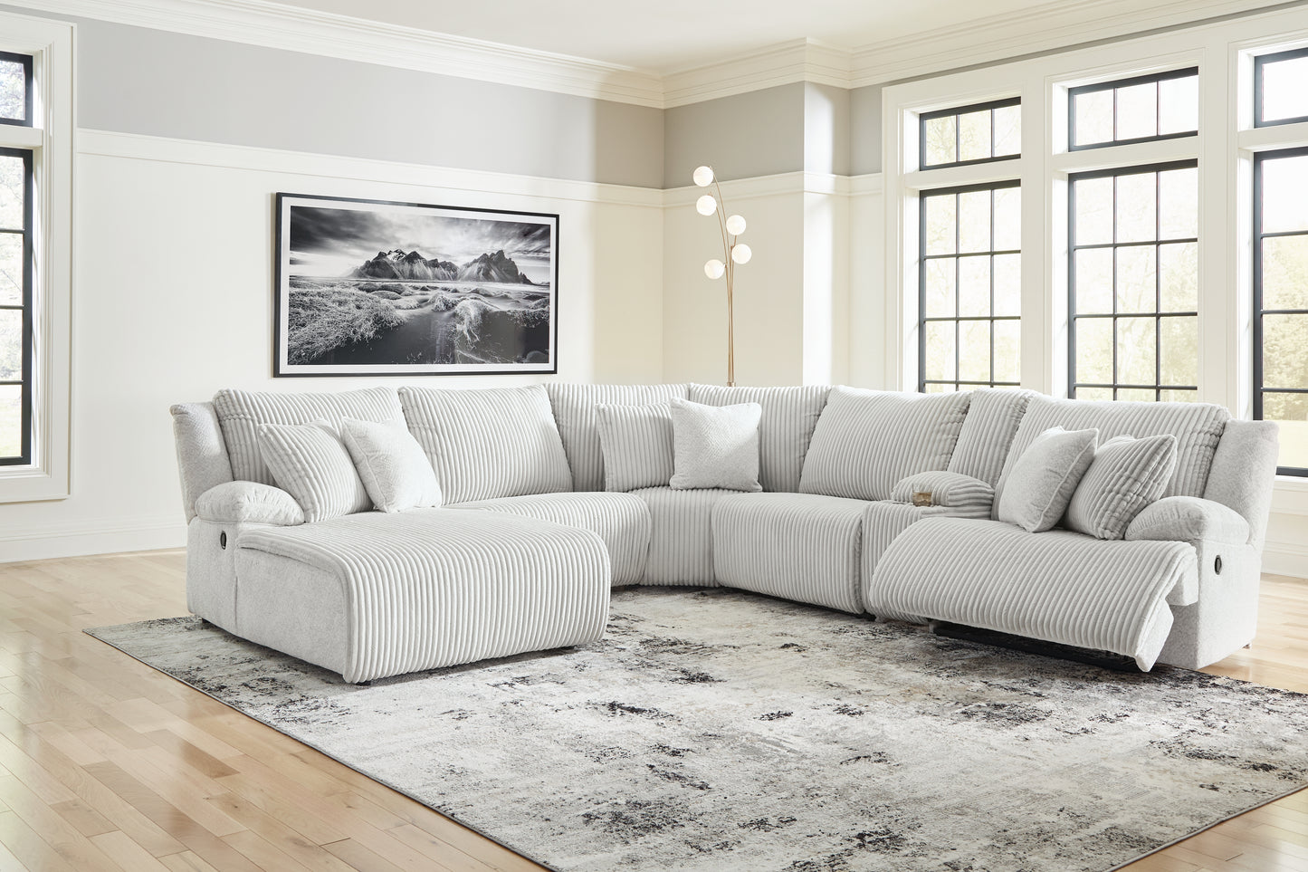 Cape Furniture Outlet - Ashley Furniture - Top Tier Sectional - 6-Piece Reclining Sectional with Chaise / Alloy - 92706S2