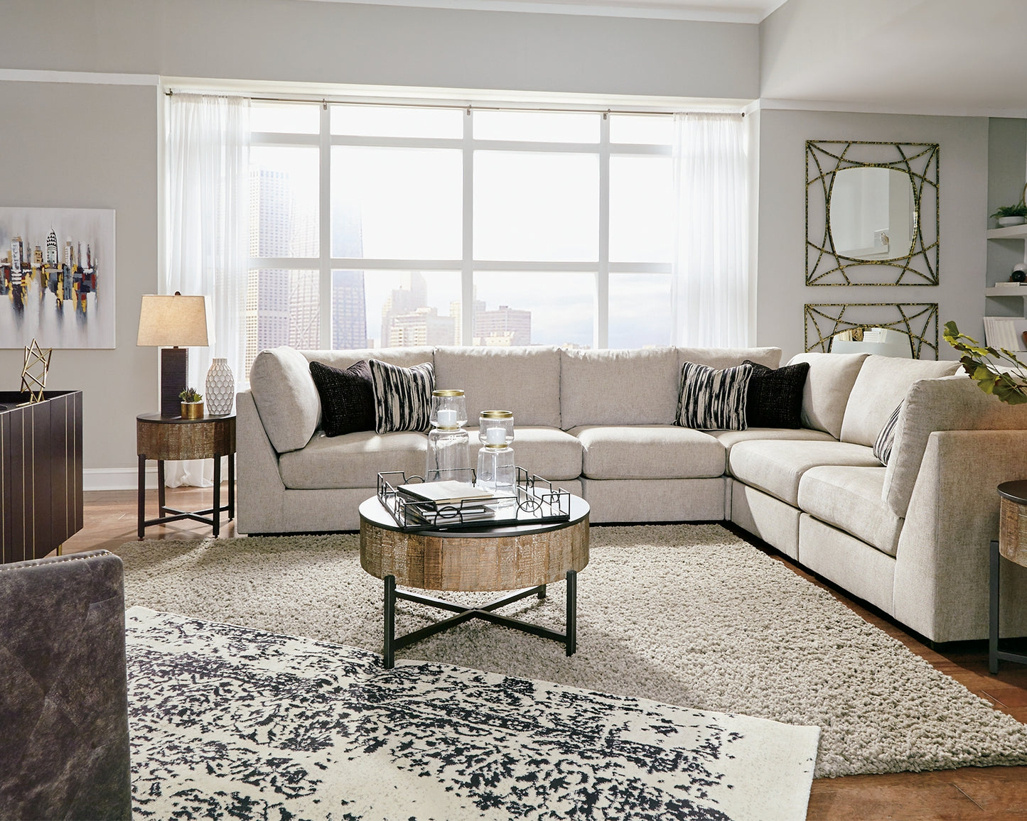 Cape Furniture Outlet - Ashley Furniture - Kellway Sectional - 6-Piece Sectional / Bisque - 98707S3