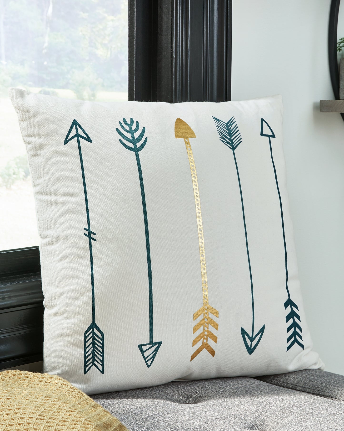 Cape Furniture Outlet - Ashley Furniture - Gyldan Pillows - Pillow (4/CS) / White/Teal/Gold - A1000994